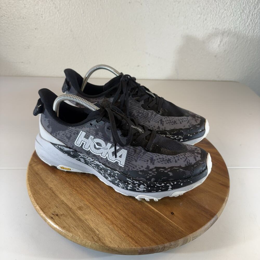 Hoka One One Mens Speedgoat 6 1147791 BKSTR Black Running Shoes Sneaker Sz 8.5D